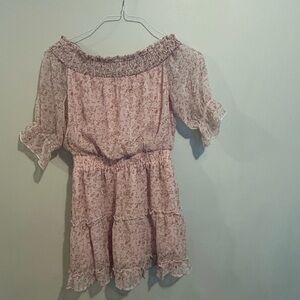 Floral Pink Off-Shoulder Dress